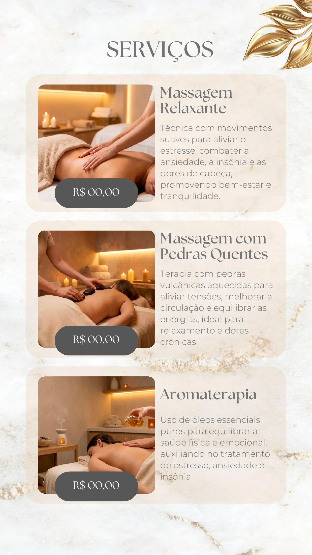 Página 3 do catálogo de massoterapia
